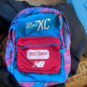 New Balance Blue and Red Tie-Dye Backpack